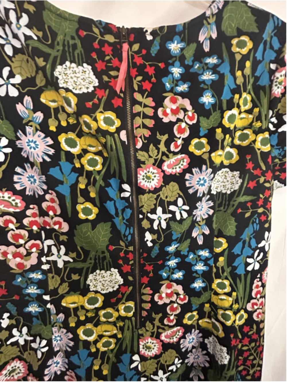 Boden Black Floral Print Carina WW097 Stretch Back Zip Sheath Dress US 16R - Picture 5 of 6